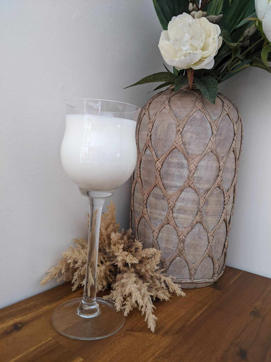 Bespoke Tall Large Glass Tumbler - Simply Vanilla Hand-poured Soy Candle (K)