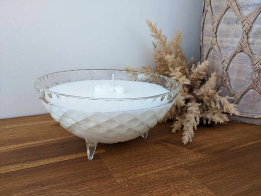 Bespoke Crystal Bowl - Sweet Pea & Jasmine Hand-poured Soy Candle (A)