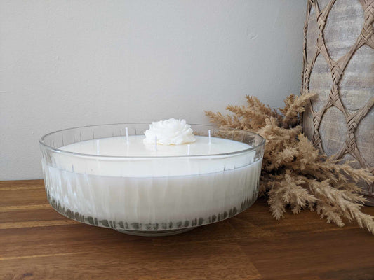 Bespoke Crystal Bowl - Wood Sage & Sea Salt Hand-poured Soy Candle (K.2)