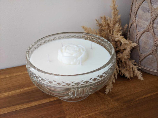 Bespoke Crystal Bowl - Angel Wings Hand-poured Soy Candle (S)