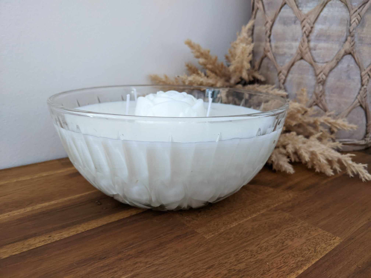 Bespoke Cut Glass Bowl - Sweet Pea & Jasmine Hand-poured Soy Candle (B.1)