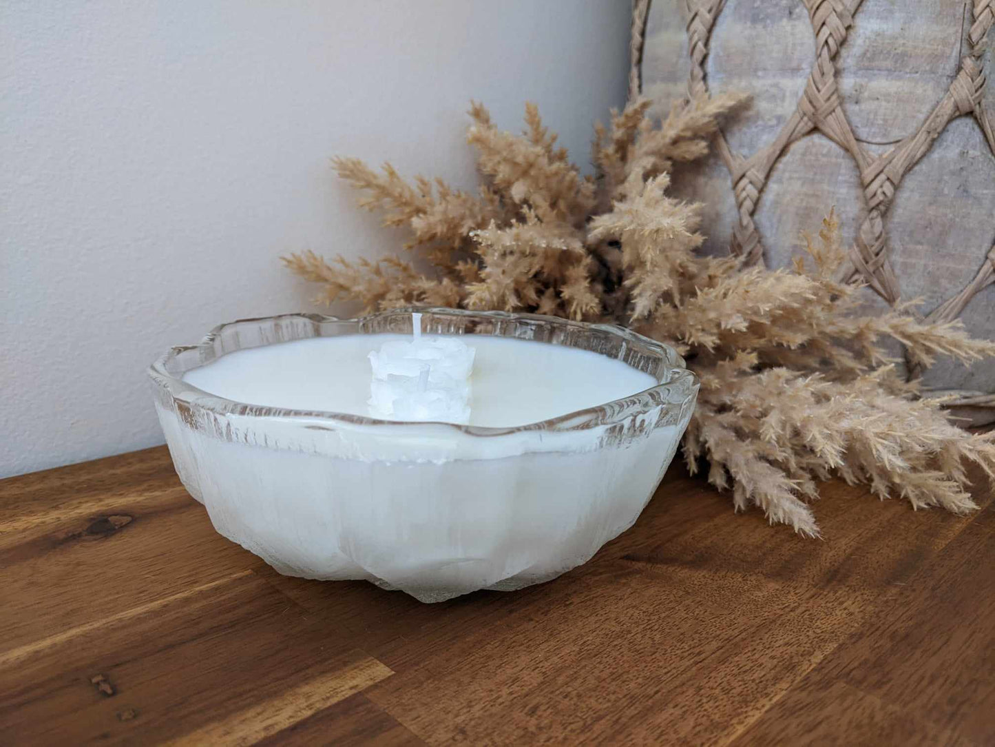 Bespoke Cut Glass Bowl - Wood Sage & Sea Salt Hand-poured Soy Candle (I.2)