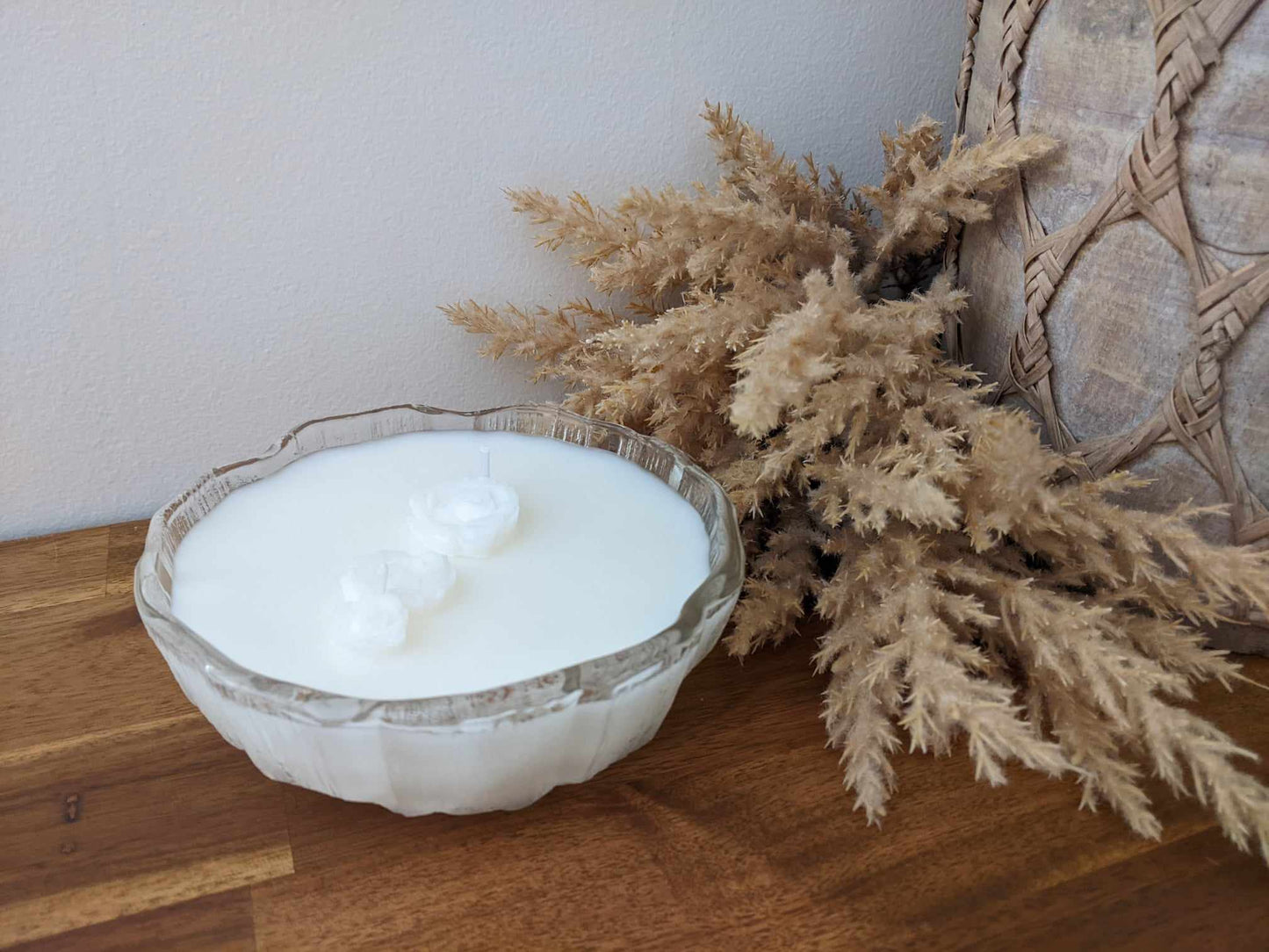 Bespoke Cut Glass Bowl - Wood Sage & Sea Salt Hand-poured Soy Candle (I.2)