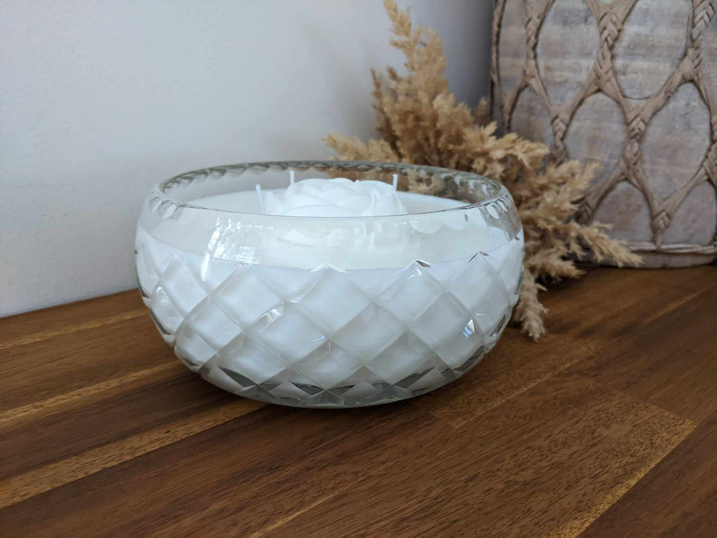 Bespoke Crystal Bowl - Wood Sage & Sea Salt Hand-poured Soy Candle (H.1)