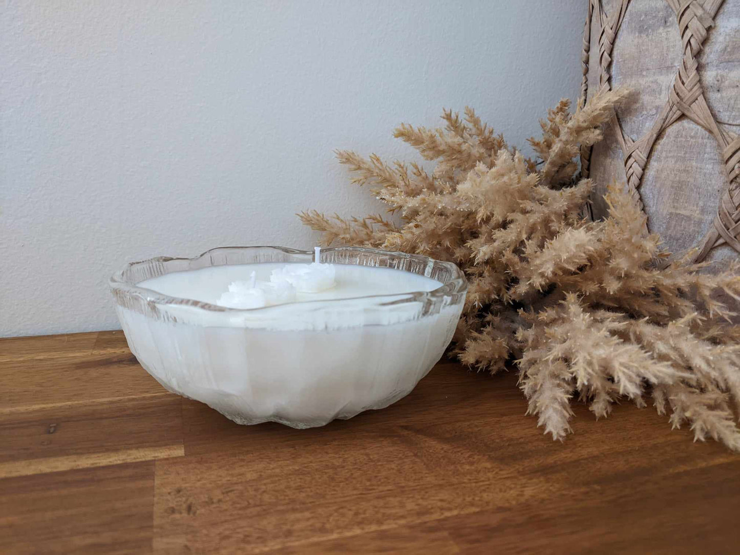 Bespoke Cut Glass Bowl - Wood Sage & Sea Salt Hand-poured Soy Candle (I.2)