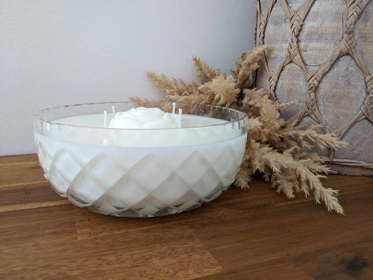 Bespoke Cut Glass Bowl - Bergamot & White Patchouli Hand-poured Soy Candle (V.1)