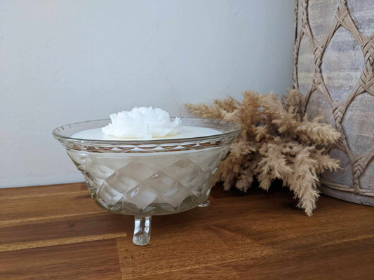 Bespoke Crystal Bowl - Wood Sage & Sea Salt Hand-poured Soy Candle (O.2)